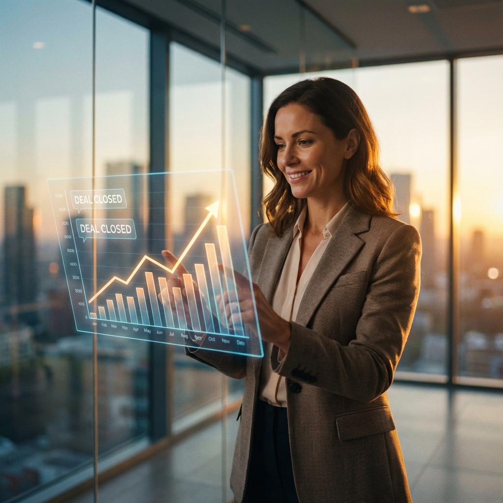 Sales professional closing a deal